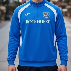 Joma Rockhurst University Hawks Quarter Zip Pullover Blue White Mens XL